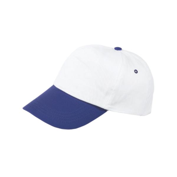 Cap 5 panel wit met gekleurde klep en klittenbandsluiting