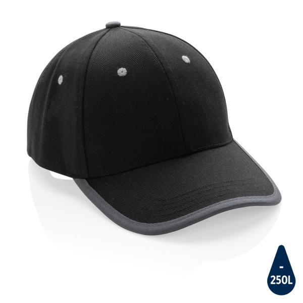 Impact AWARE ™ 6 panel 280gr recycled  katoen cap met bies