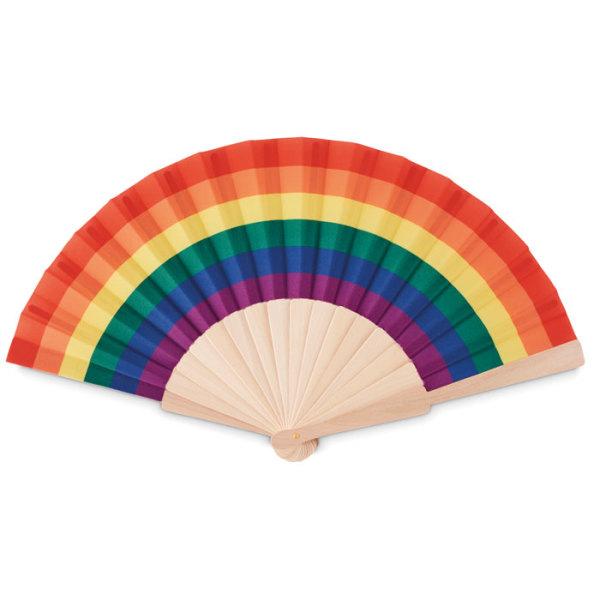 BOWFAN - Houten regenboog handwaaier