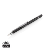 5-in-1 aluminium toolpen, zwart