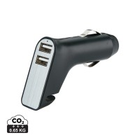 Veiligheids autolader met 2 USB poorten, zwart