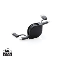 RCS standaard recycled plastic and TPE 6-in-1 kabel, zwart