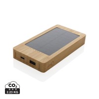 Sunwick 10.000 mAh bamboe solar powerbank, bruin