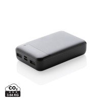 RCS standaard recycled plastic 10.000 mAh powerbank, zwart
