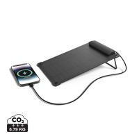 Solarpulse gerecycled plasticf draagbaar solar panel 5W, zwart