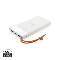 Aria 8.000 mAh powerbank met draadloos opladen, wit