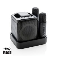 Singvibe RCS gerecycled plastic karaokeset met 2 microfoons, zwart