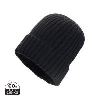 Kennedi AWARE™ Polylana®beanie met brede rib, zwart