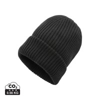 Impact AWARE™ Polylana® dubbel gebreide beanie, zwart