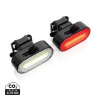 Lumino RCS rplastic USB-oplaadbare fietslamp set, zwart