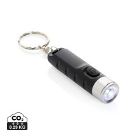 Globix RCS gerecycled plastic USB oplaadbare zaklamp, zwart