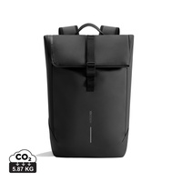 Urban water-resistant flap-top rugzak, zwart