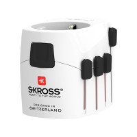 SKROSS Pro 3-polige wereldreisadapter, wit