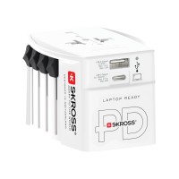 SKROSS MUV Wereldreisadapter 65W PD met USB C-kabel, wit