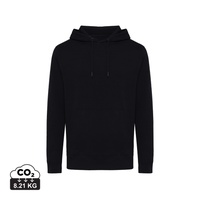 Iqoniq Rila lichtgewicht gerecycled katoen hoodie, zwart