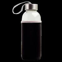 Glazen fles neopreen hoes 500 ml zilverkleurige dop-6049