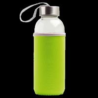 Glazen fles neopreen hoes 500 ml zilverkleurige dop-6050