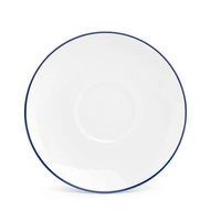Basic White blauwe filetrand Koffie/Cappuccino Schotel 14,5 cm