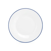 Basic White Blauwe filetrand Bord brede rand 15 cm.