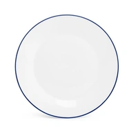 Basic White Blauwe filetrand Bord brede rand 20 cm.