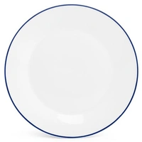 Basic White Blauwe filetrand Bord brede rand 27 cm.