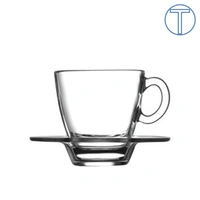 Aqua Theeglas 7 cl + schotel (BLANCO) 10,5 Ø cm.