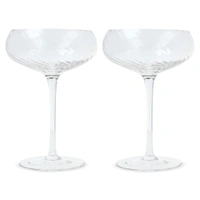 Byon Opacity set van 2 champagneglazen met stijlvol glas patroon 300ml