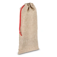 Jute-stijl flessentasje 14 x 34 cm