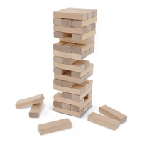 Houten toren spel in katoenen etui