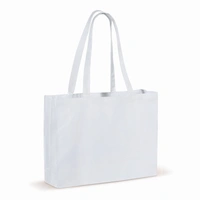 Draagtas gerecycled katoen met bodem 140g/m² 49x14x37cm