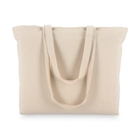 Katoen Tote met rits OEKO-TEX® 47 x 11 x 35cm 320g/m²