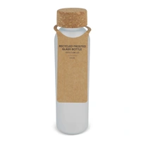Matglazen gerecycled fles met kurken dop 500ml