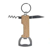 Bamboe wijn & flesopener sleutelhanger