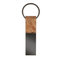 Sleutelhanger rechthoekig kurk & metaal