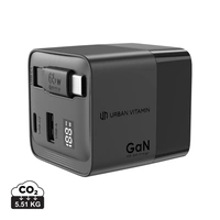 Urban Vitamin Mendocino 65W GaN lader, uittrekbare kabel