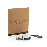 3-in-1 Oplaadkabel met Oprolmechanisme