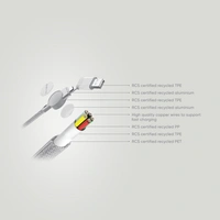 Oakland 1.2m 6-in-1 Snellaadkabel 45W