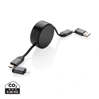 Terra RCS gerecycled aluminium uittrekbare 60W 6-in-1-kabel