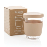 Ukiyo borosilicaatglas 360ml met siliconen deksel