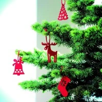 Set van 6 Vilten Kersthangers