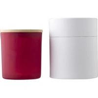 Glazen kaars met bamboe deksel