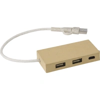 USB-hub Paulo - Aluminium en gerecycled papier