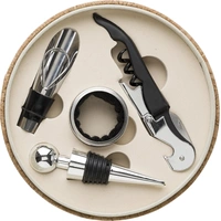 Kurken wijnset met 4 accessoires