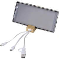 Bamboe Sleutelhanger met Oplaadkabels