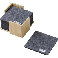 rPET Vilten Onderzetterset met Bamboe Etui