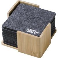 rPET Vilten Onderzetterset met Bamboe Etui