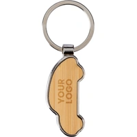 Zinklegering Sleutelhanger met Bamboe Detail