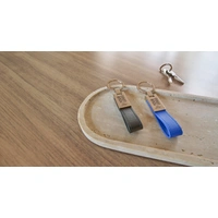 Stalen Sleutelring met PU Lus