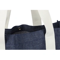 Denim boodschappentas met drukknop