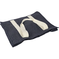 Denim boodschappentas met drukknop